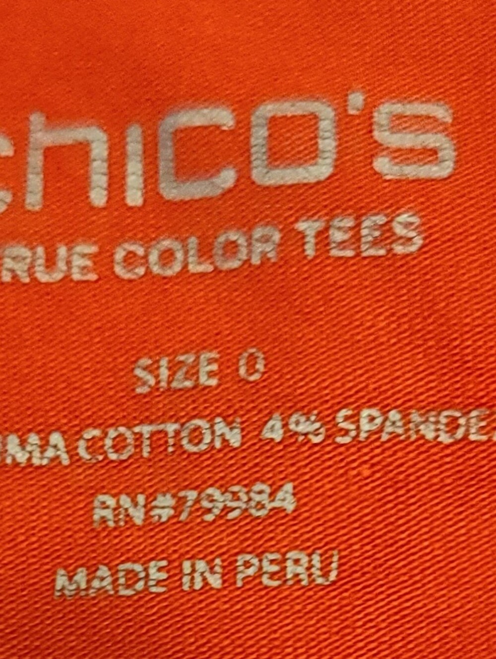 Chico's True Color Tees Women's Coral Solid 3/4 Sleeve Top Small - Picture 3 of 3